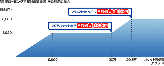 国際ローミング定額対象事業者をご利用の場合